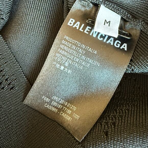 Balenciaga Black Knit Perforated Logo Turtleneck Medium - Picture 4 of 6